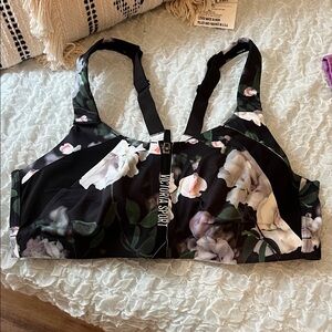Victoria's Secret Black Floral Sports Bra. Never used.